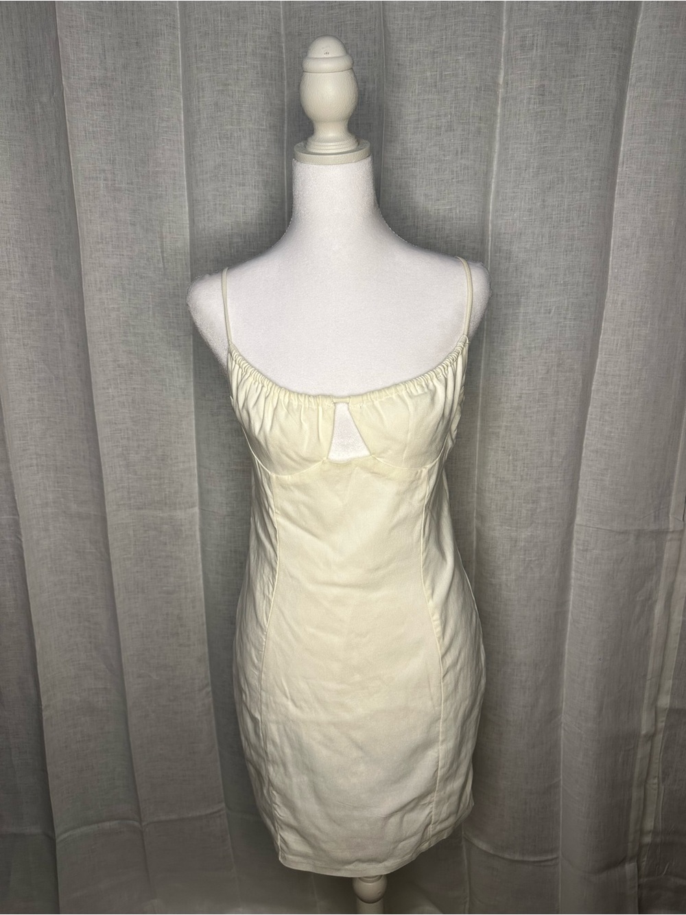 Cream Princess Polly Bodycon Keyhole Mini Dress